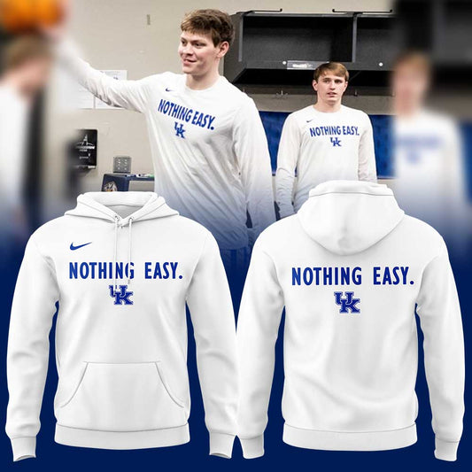 Kentucky Wildcats Men's Basketball Nothing Easy Uniform V2 Hoodie