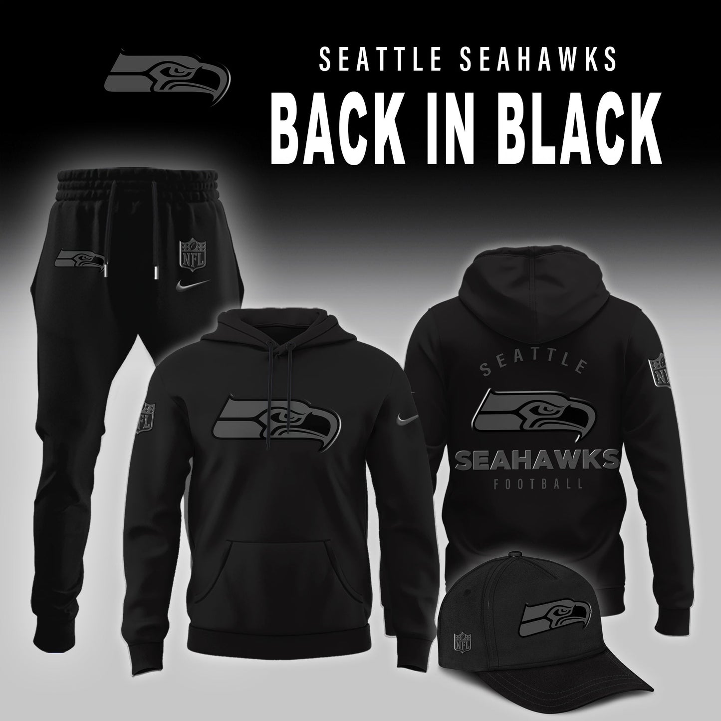 Seattle Seahawks 2025 Back In Black Limited Edition Combo Hoodie