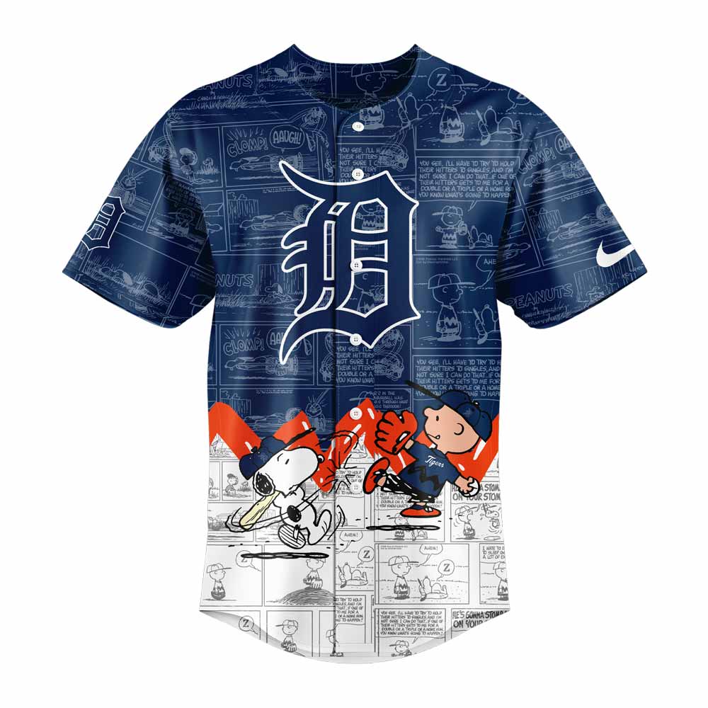 Detroit Tigers 75th Anniversary of Peanuts Baseball Jersey
