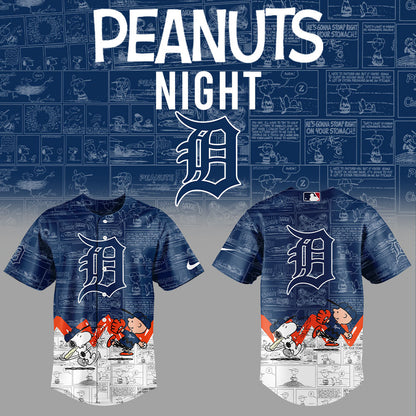 Detroit Tigers 75th Anniversary of Peanuts Baseball Jersey