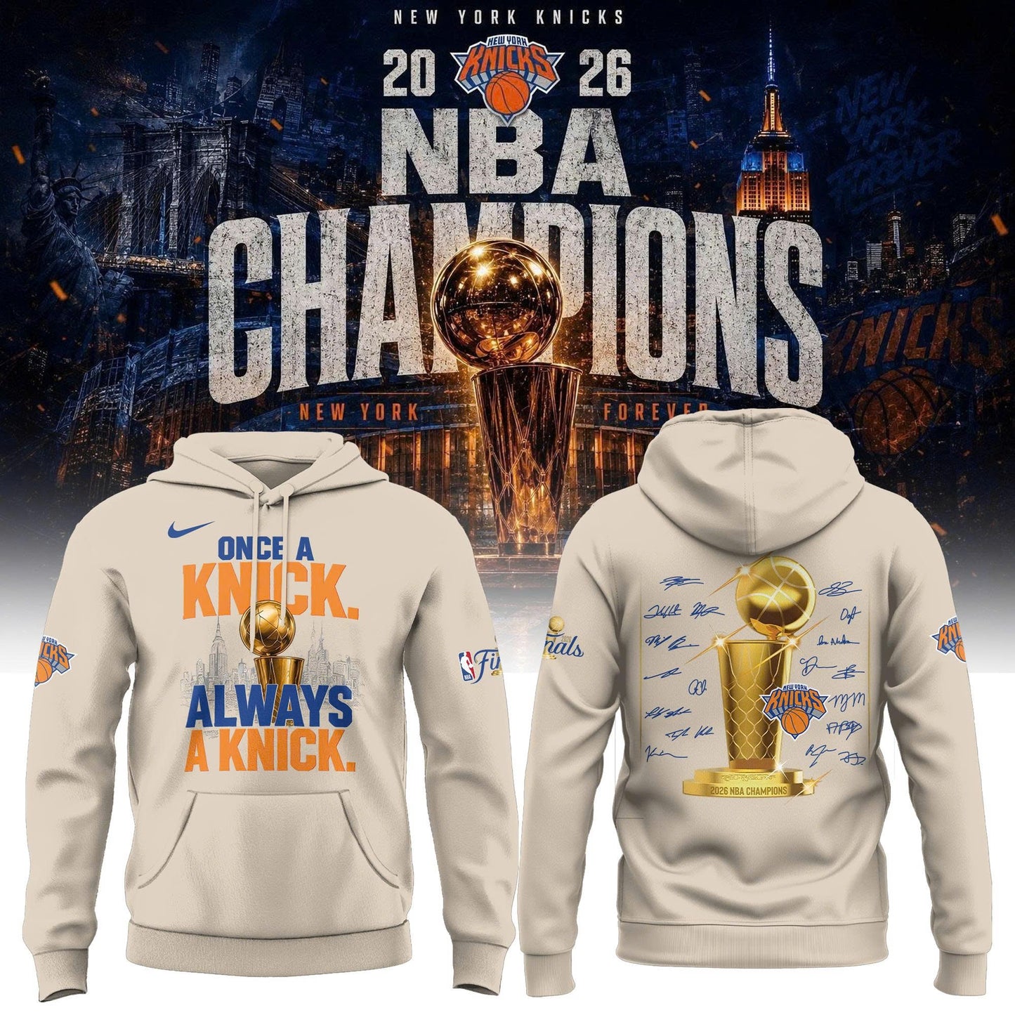 New York Knicks Basketball NBA Rings Champions Hoodie | DP16