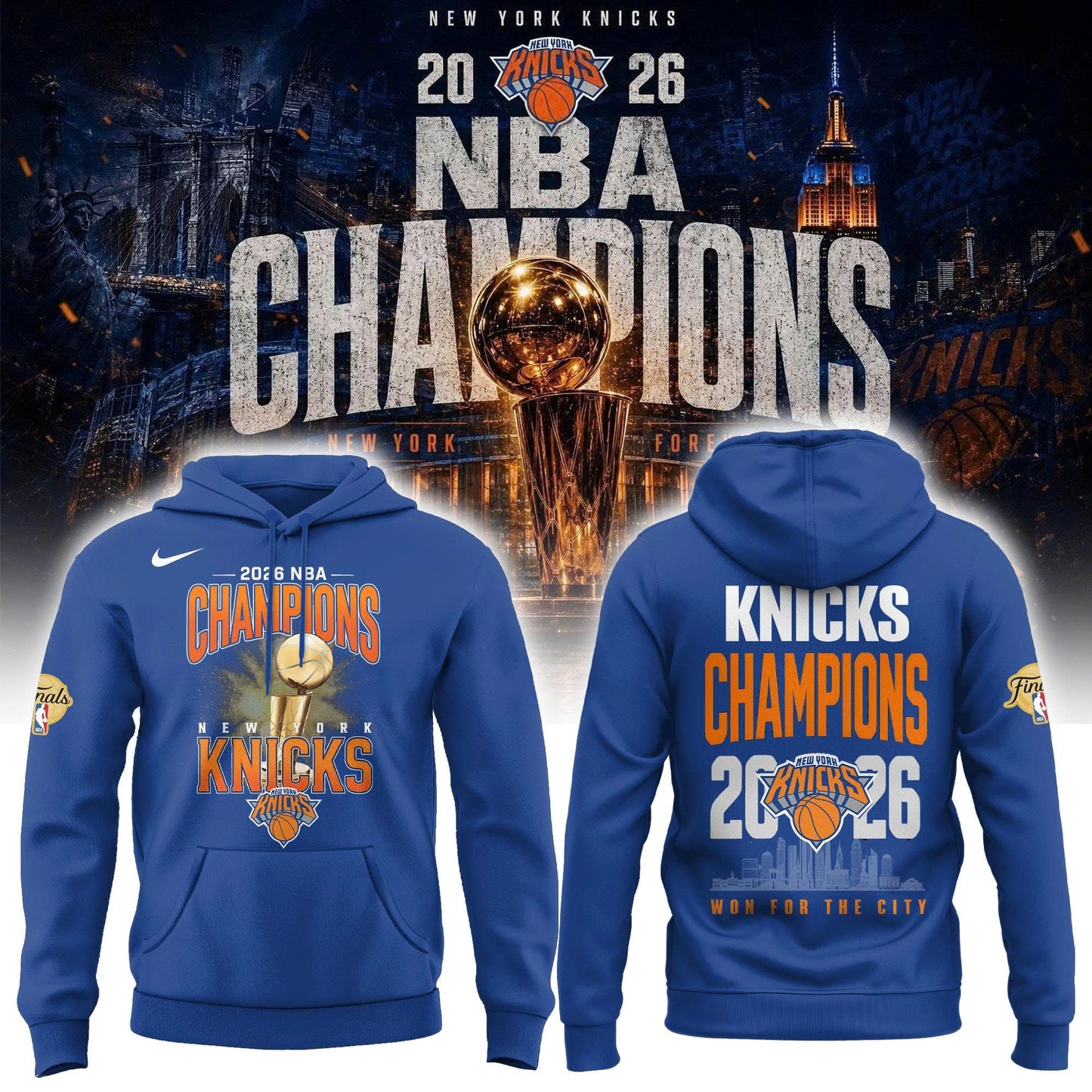 New York Knicks Basketball NBA Rings Champions Hoodie | CM63