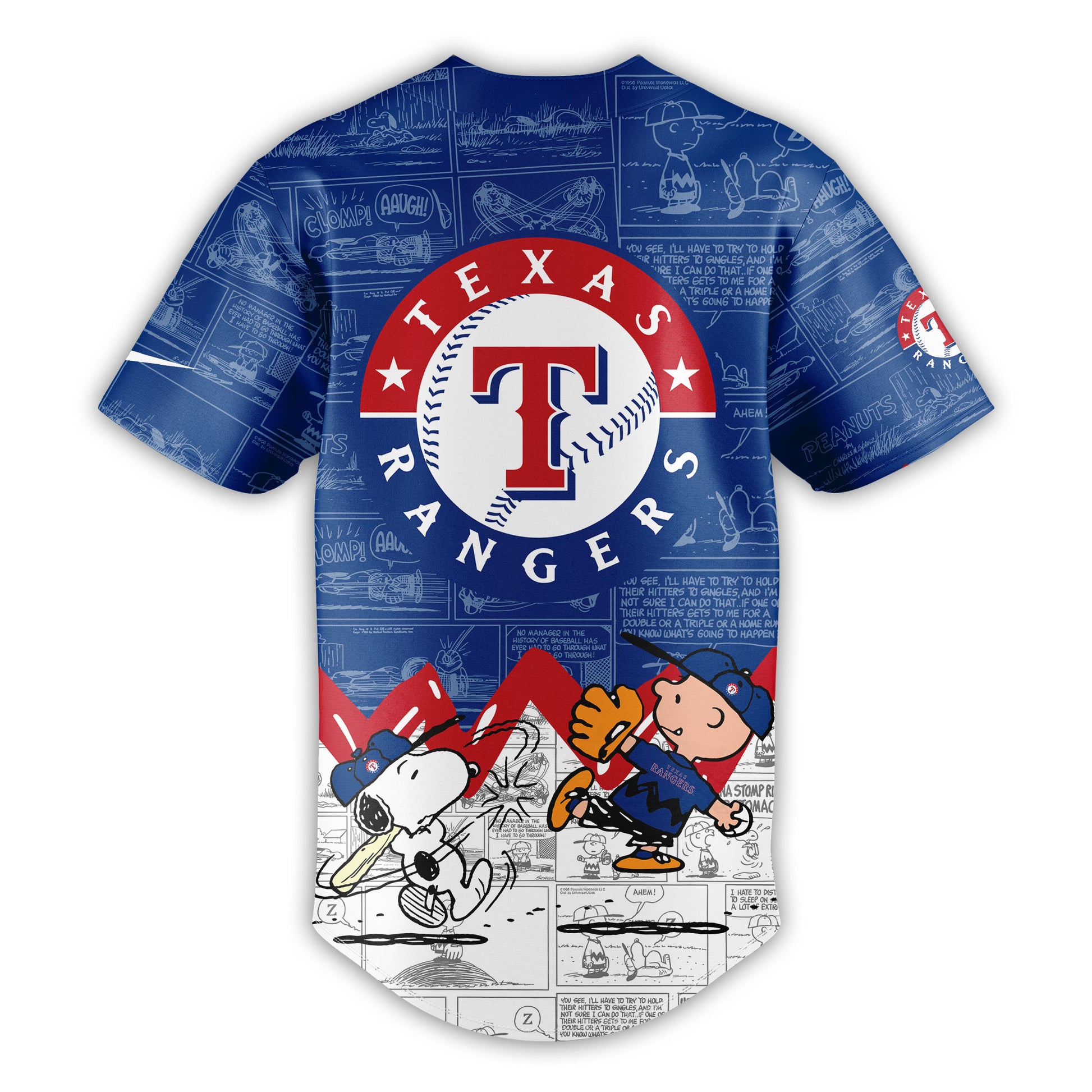 Texas Rangers 75th Anniversary of Peanuts Jersey