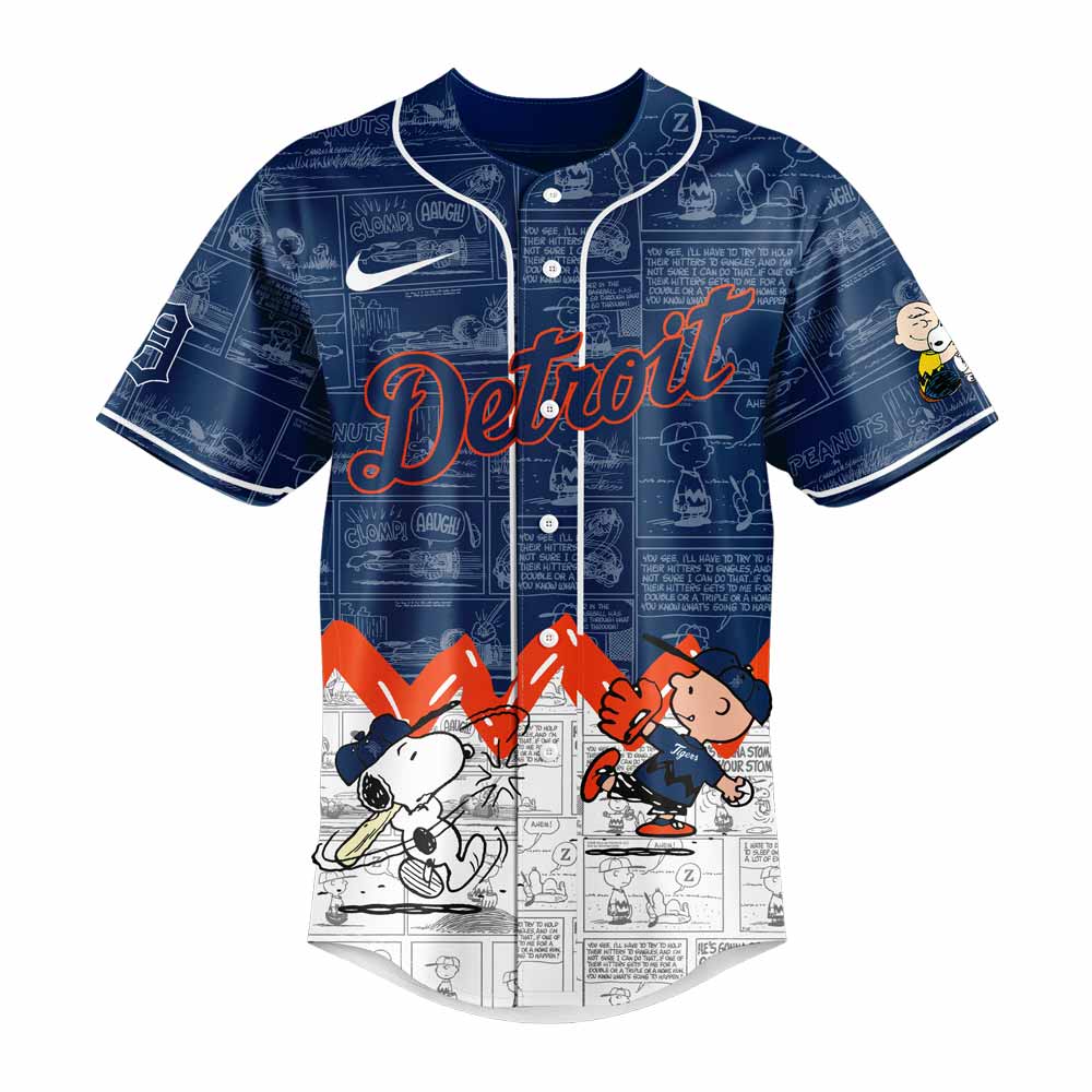 Detroit Tigers 75th Anniversary of Peanuts Baseball Jersey