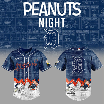 Detroit Tigers 75th Anniversary of Peanuts Baseball Jersey