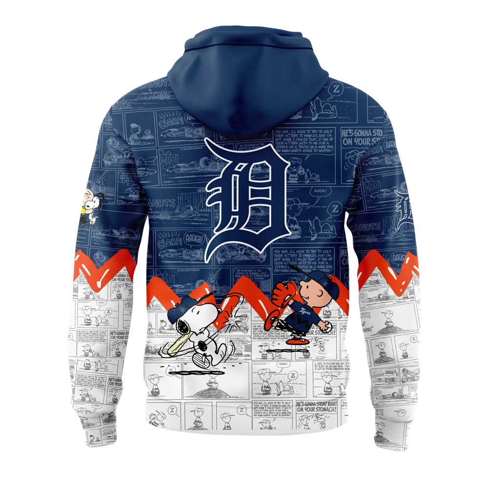 Detroit Tigers 75th Anniversary of Peanuts Hoodie V3