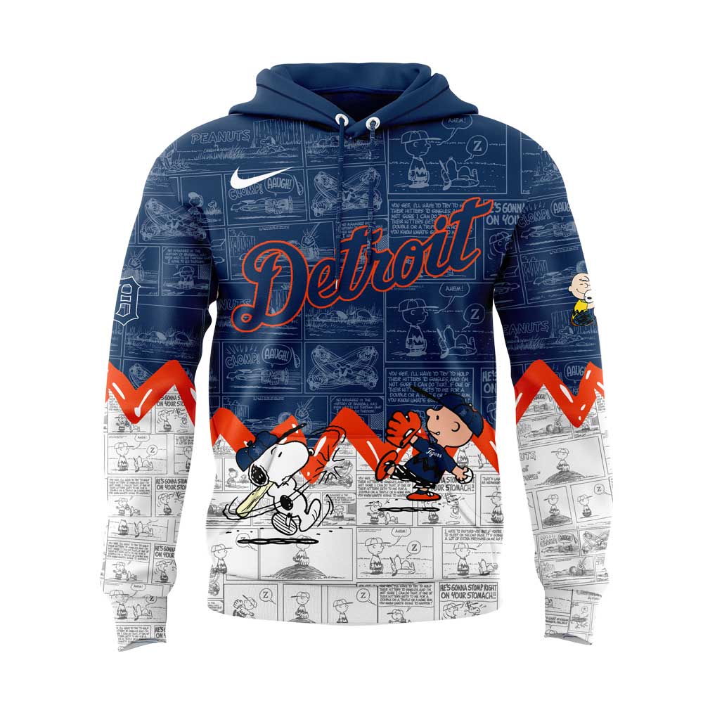 Detroit Tigers 75th Anniversary of Peanuts Hoodie V3