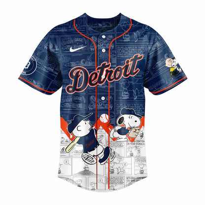 Detroit Tigers 75th Anniversary of Peanuts Baseball Jersey