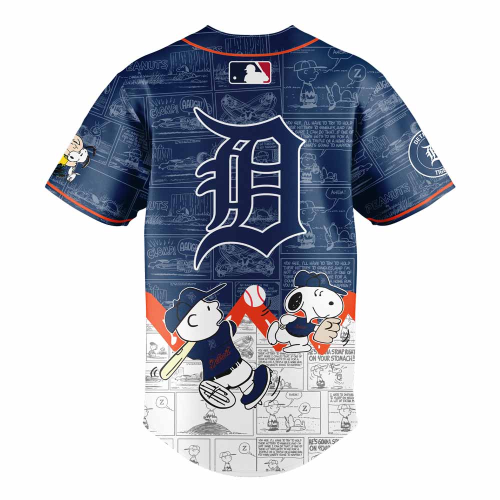 Detroit Tigers 75th Anniversary of Peanuts Baseball Jersey