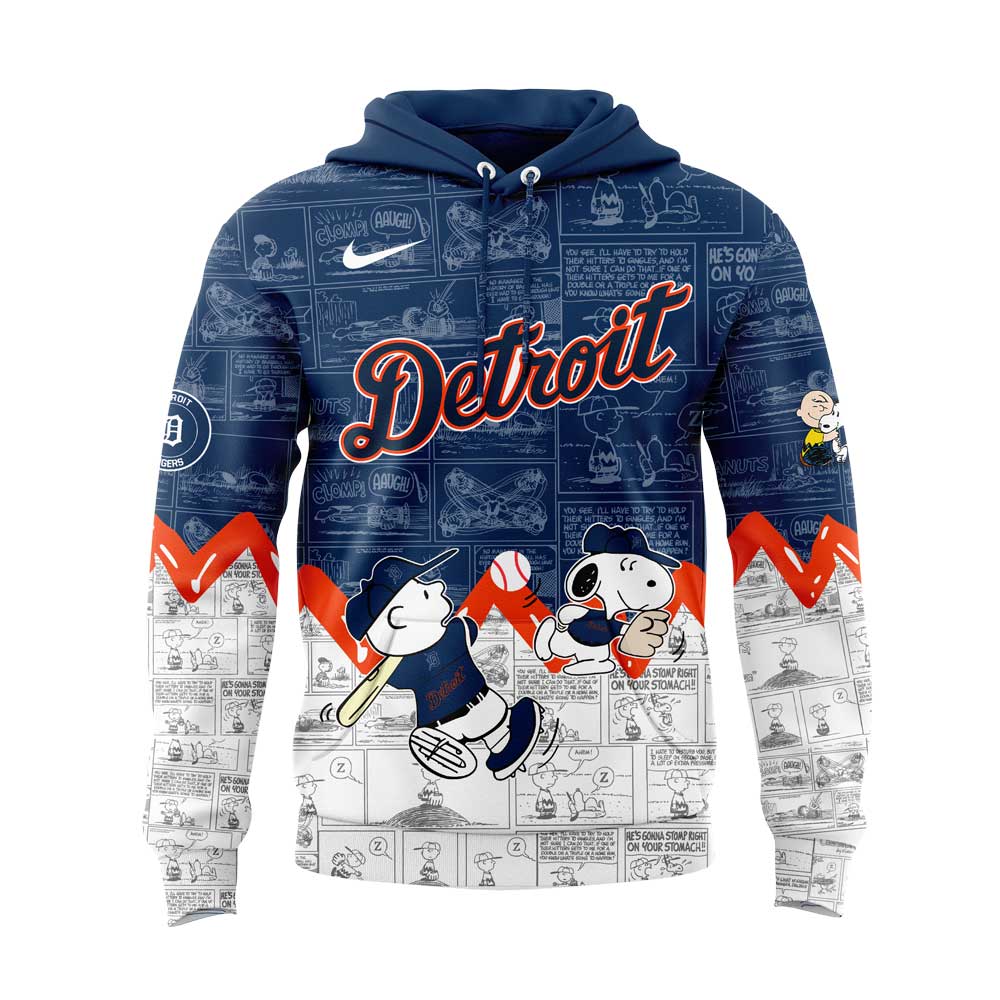 Detroit Tigers 75th Anniversary of Peanuts V3 Hoodie