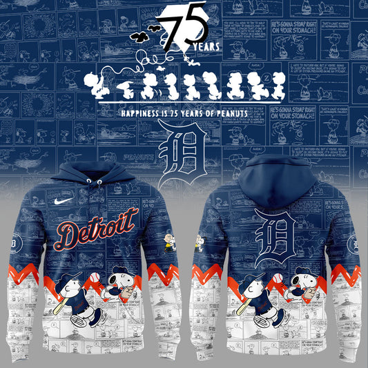 Detroit Tigers 75th Anniversary of Peanuts V3 Hoodie