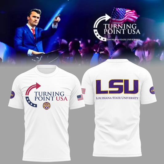 University x Turning Point USA Louisiana State T-Shirt - LSU Turning Point USA T-Shirt White 2-Side