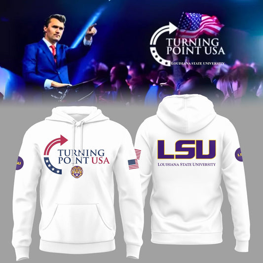 University x Turning Point USA - Louisiana State University Hoodie - LSU Turning Point USA White Hoodie