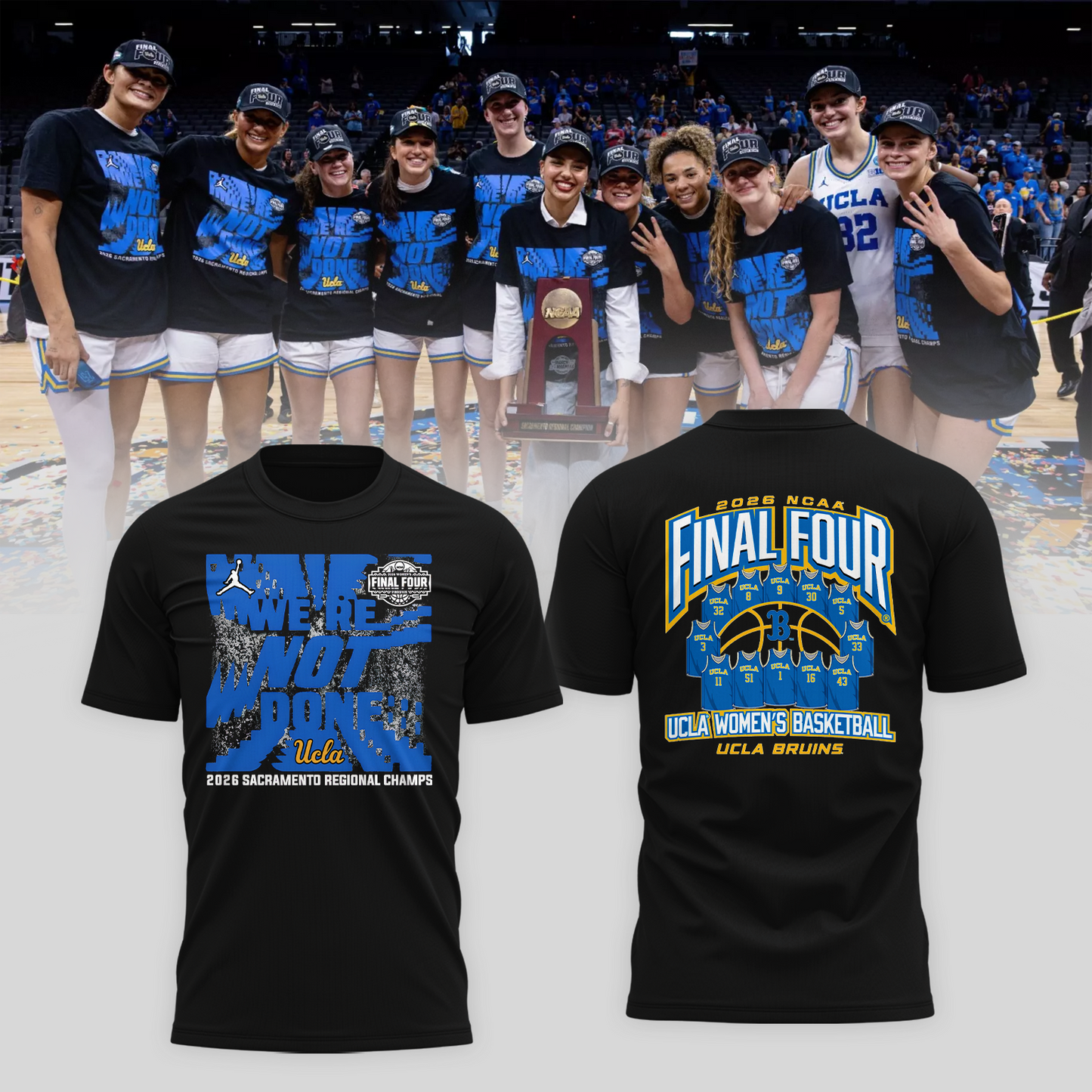 UCLA 2026 Women Basketball Five Four Champion T-Shirt Black Ver 01