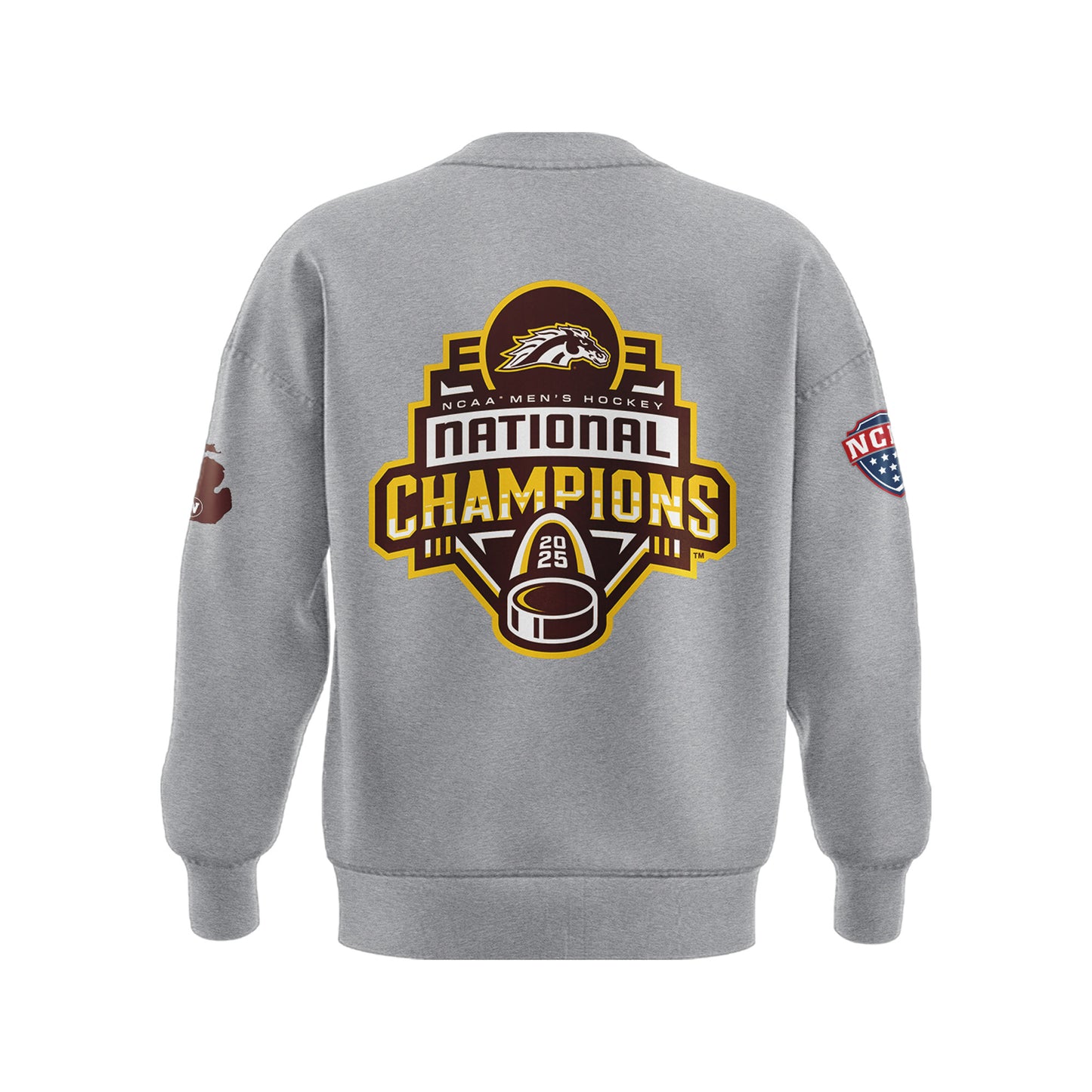Western Michigan University Broncos Special New National Mens Hockey Champions Grey Sweatshirt