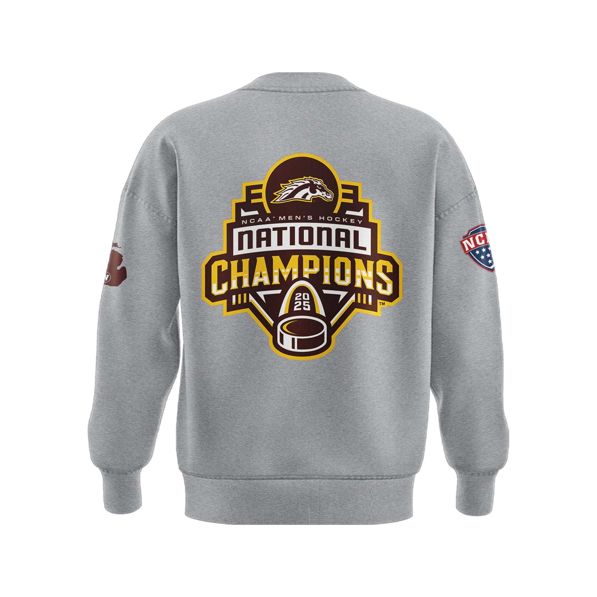 Western Michigan University Broncos Special New National Mens Hockey Champions Grey Sweatshirt