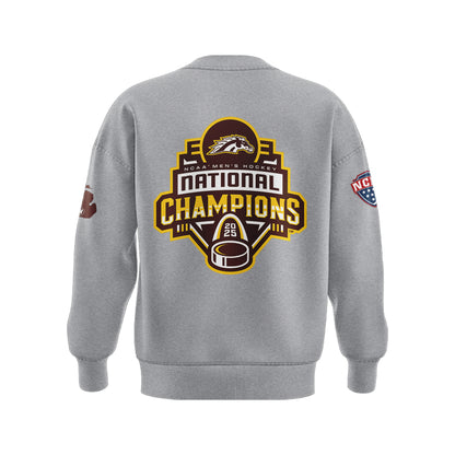 Western Michigan University Broncos Special New National Mens Hockey Champions Grey Sweatshirt