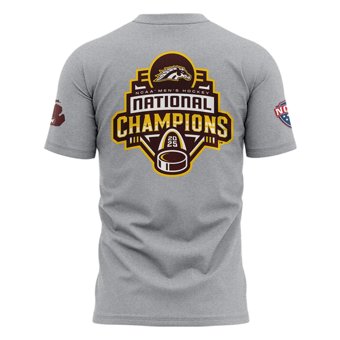 Western Michigan University Broncos Special New National Mens Hockey Champions Grey T-Shirt