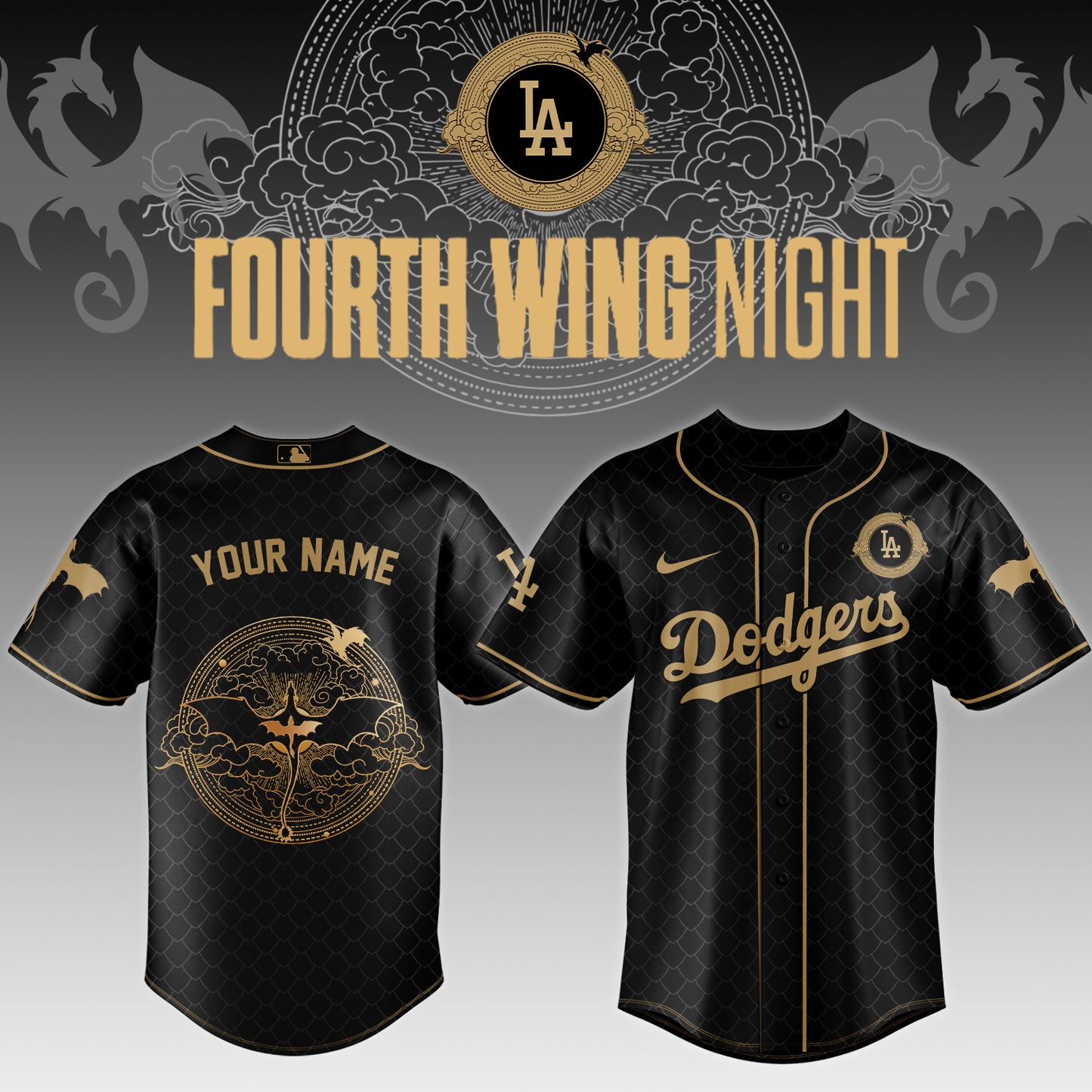 MLB ALL TEAMS x Fourth Wing Night Jersey (Custom Name) | ED50