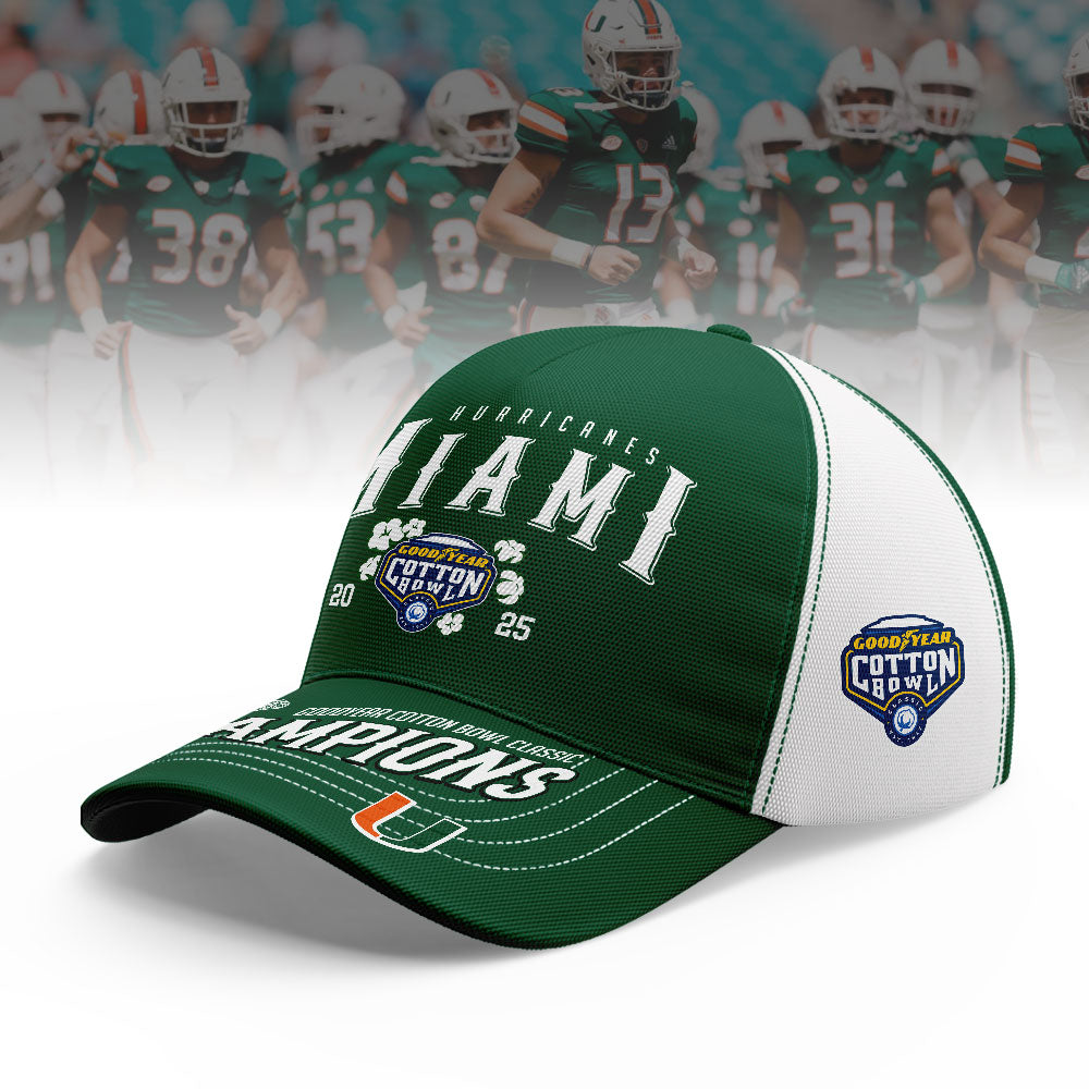 Miami Hurricanes NCAA 2025-2026 Goodyear Cotton Bowl Classic Champions Quarter Zipper Hoodie