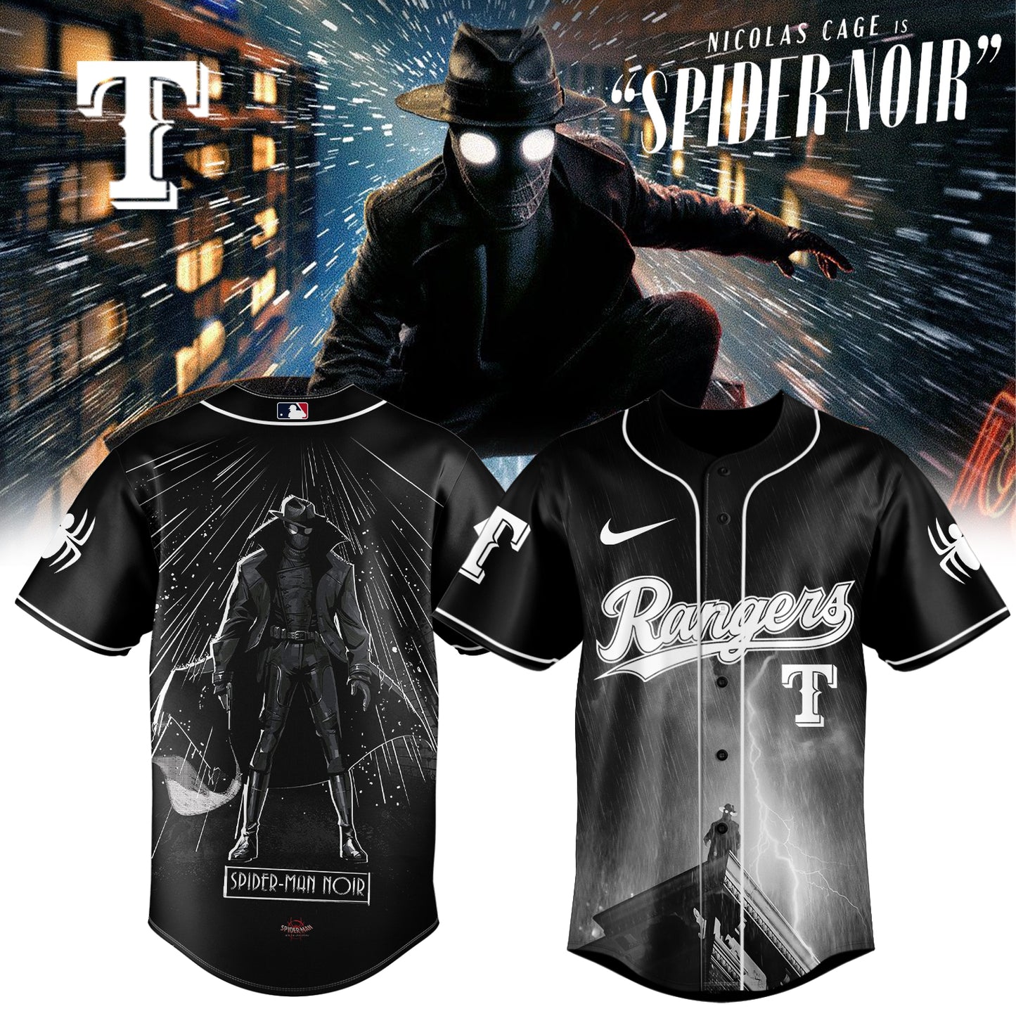 MLB ALL TEAM x Spider-Man Noir Limited Jersey | YO86