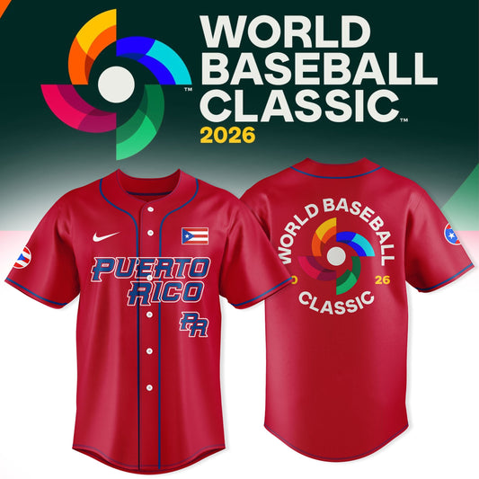 Puerto Rico Baseball Jersey - 2026 World Baseball Classic Jersey Red