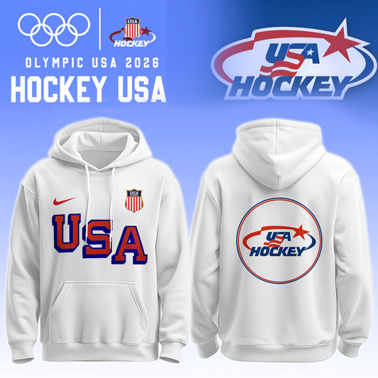 USA 2026 Olympic Hockey Hoodie Limited Edition White