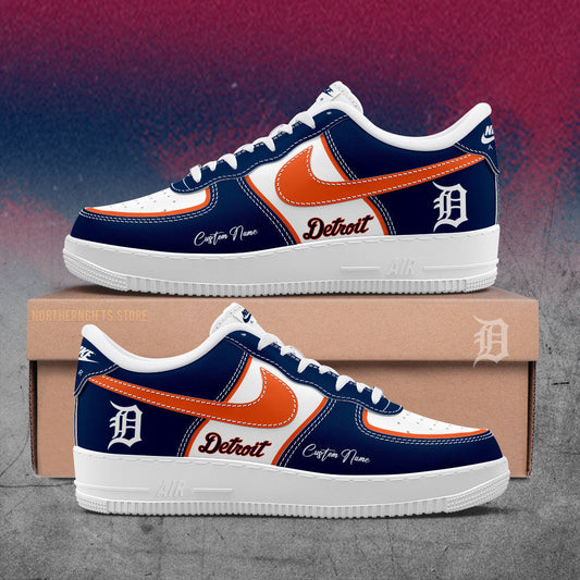 Limited Edition Detroit Tigers AF1 Sneakers Custom Name For Fans