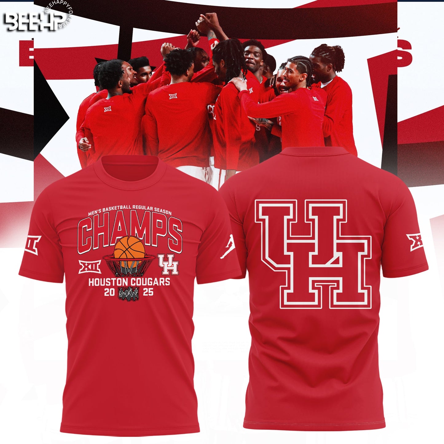Houston Cougars T-Shirt 2025 Big 12 Men's Basketball Champions Shirt