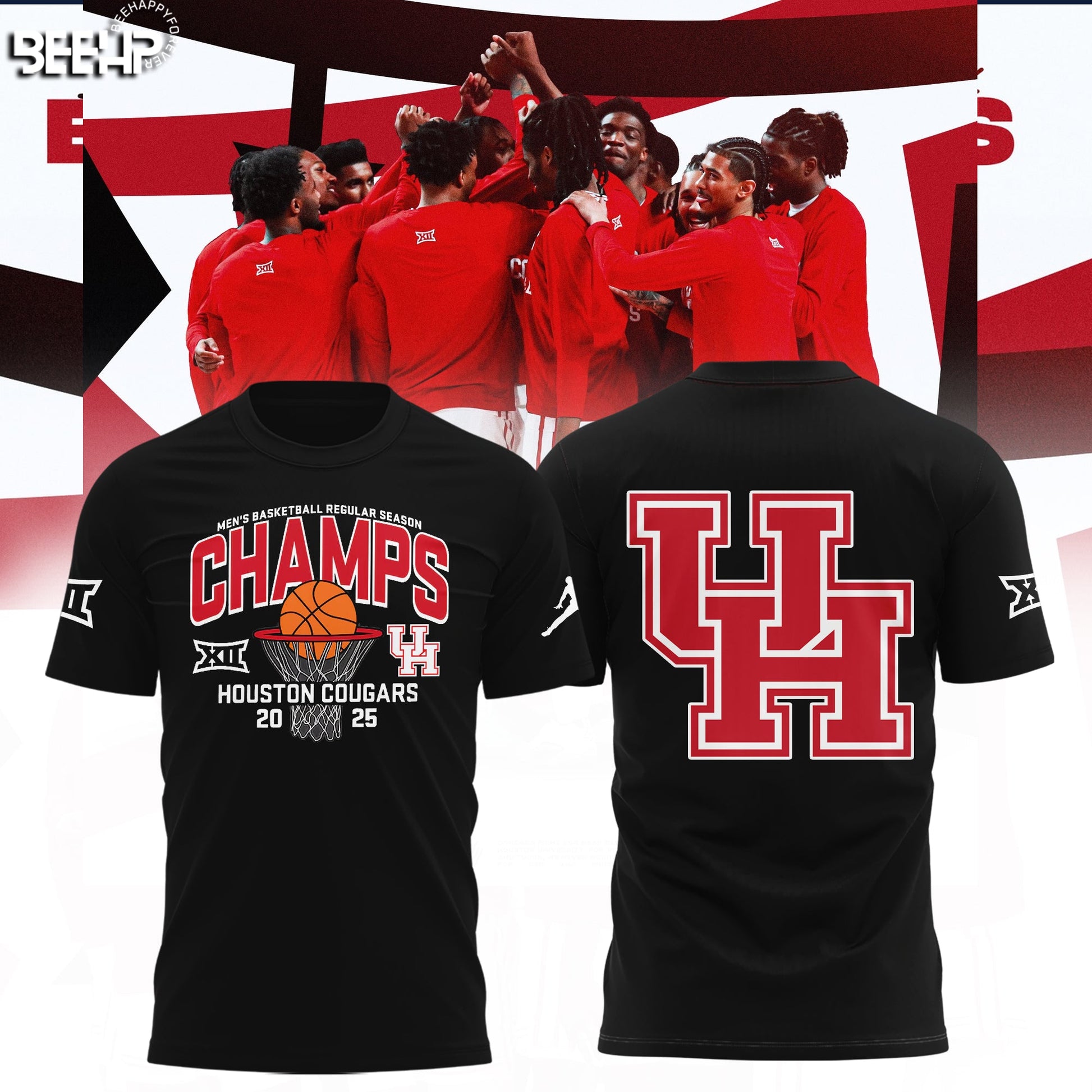 Houston Cougars T-Shirt 2025 Big 12 Men's Basketball Champions Shirt