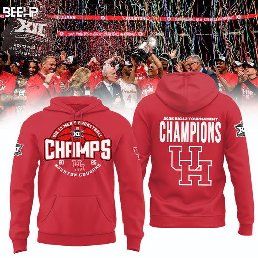 Houston Cougars Hoodie 2025 Big 12 Men's Basketball Conference Tournament Champions Shirt