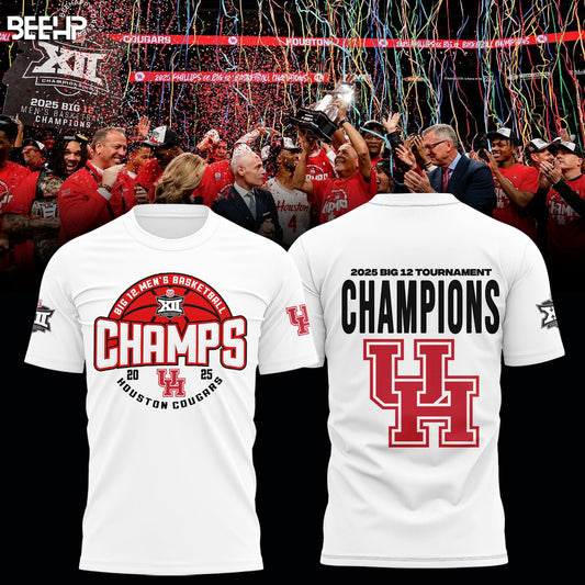 Houston Cougars 2025 Big 12 Men's Basketball Conference Tournament Champions T-Shirt