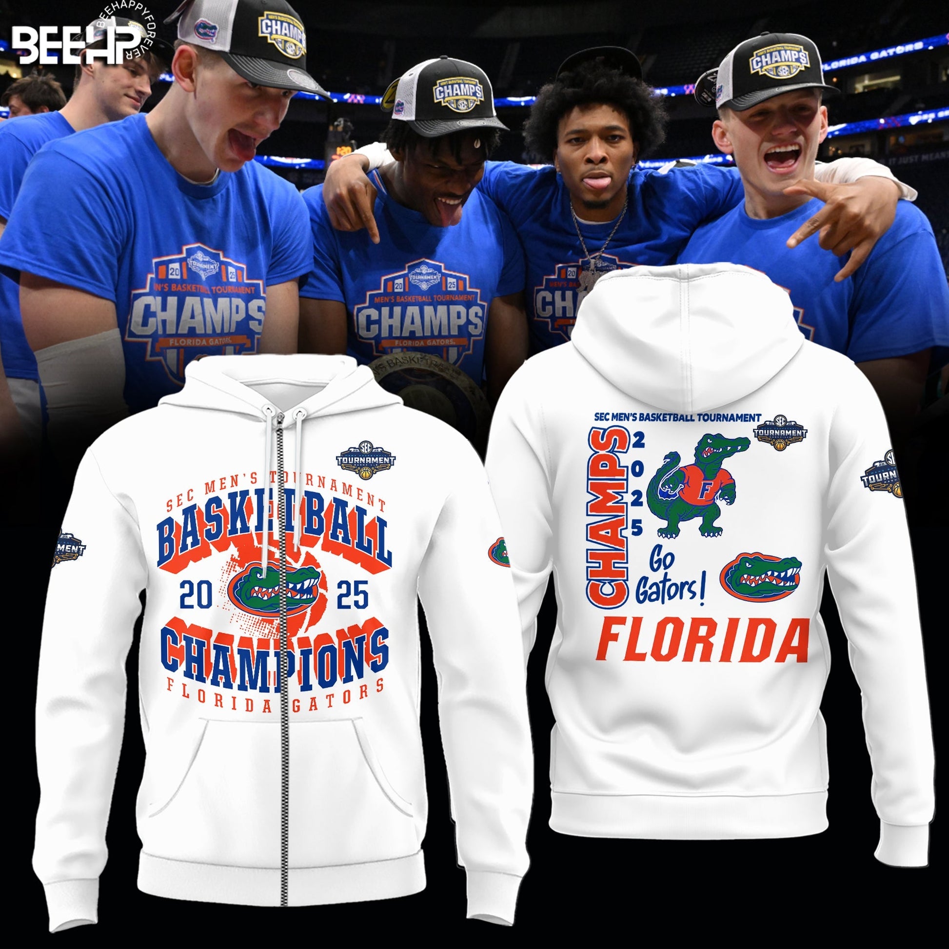 Florida Gators 2025 SEC Men’s Basketball Conference Tournament Champions Zip Hoodie