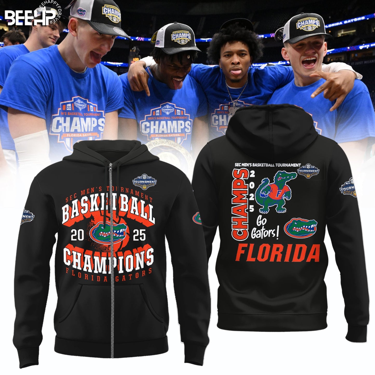 Florida Gators 2025 SEC Men’s Basketball Conference Tournament Champions Zip Hoodie