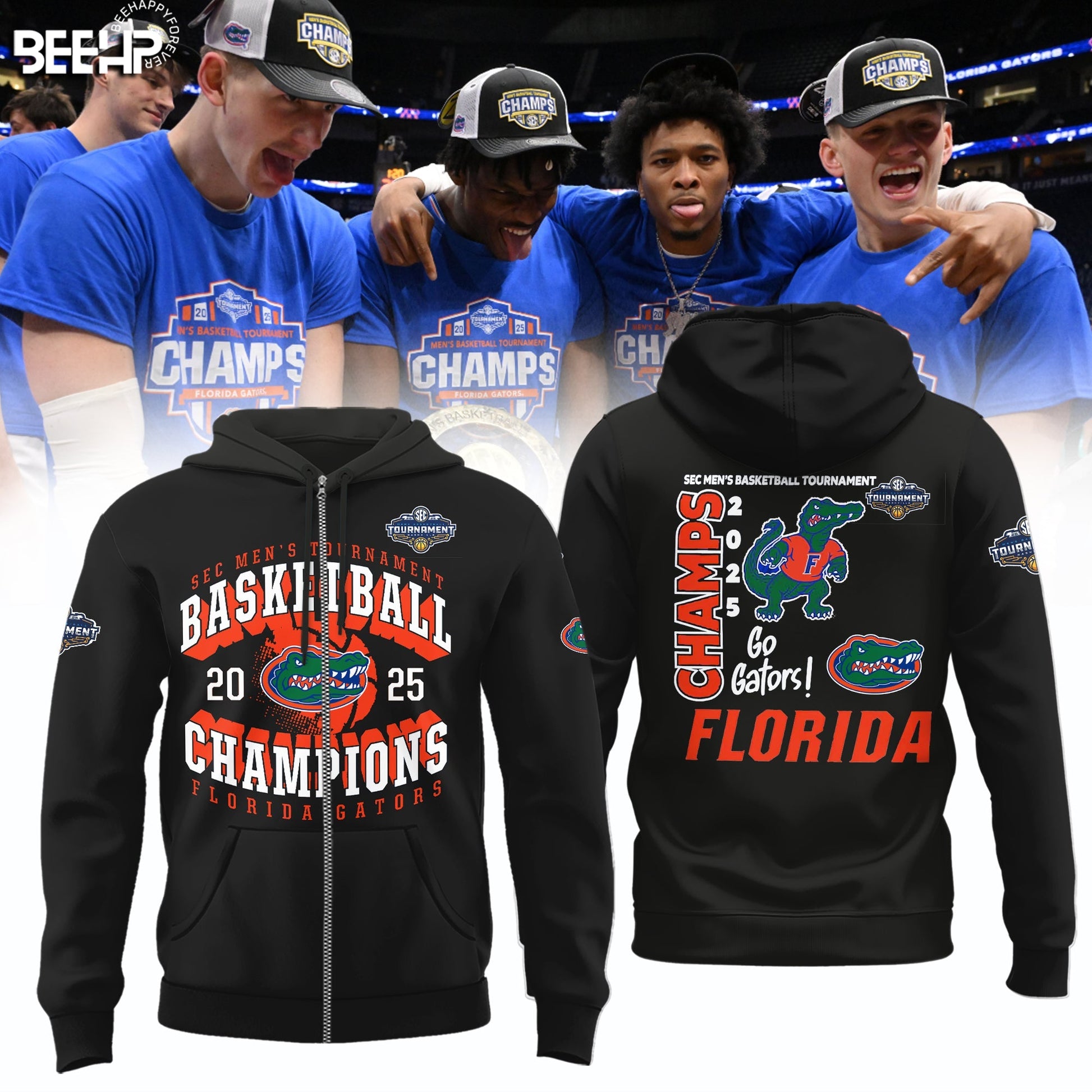 Florida Gators 2025 SEC Men’s Basketball Conference Tournament Champions Zip Hoodie