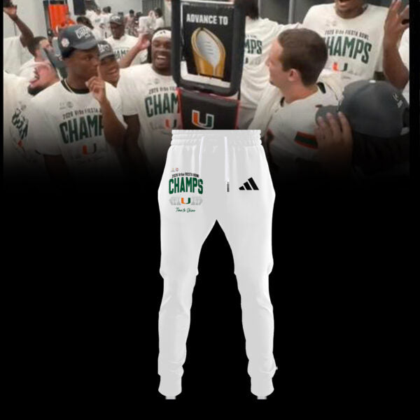 Miami Hurricanes College Football Playoff 2025 Fiesta Bowl Champions Combo T-Shirt - White