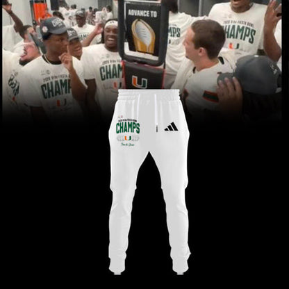 Miami Hurricanes College Football Playoff 2025 Fiesta Bowl Champions Combo T-Shirt - White