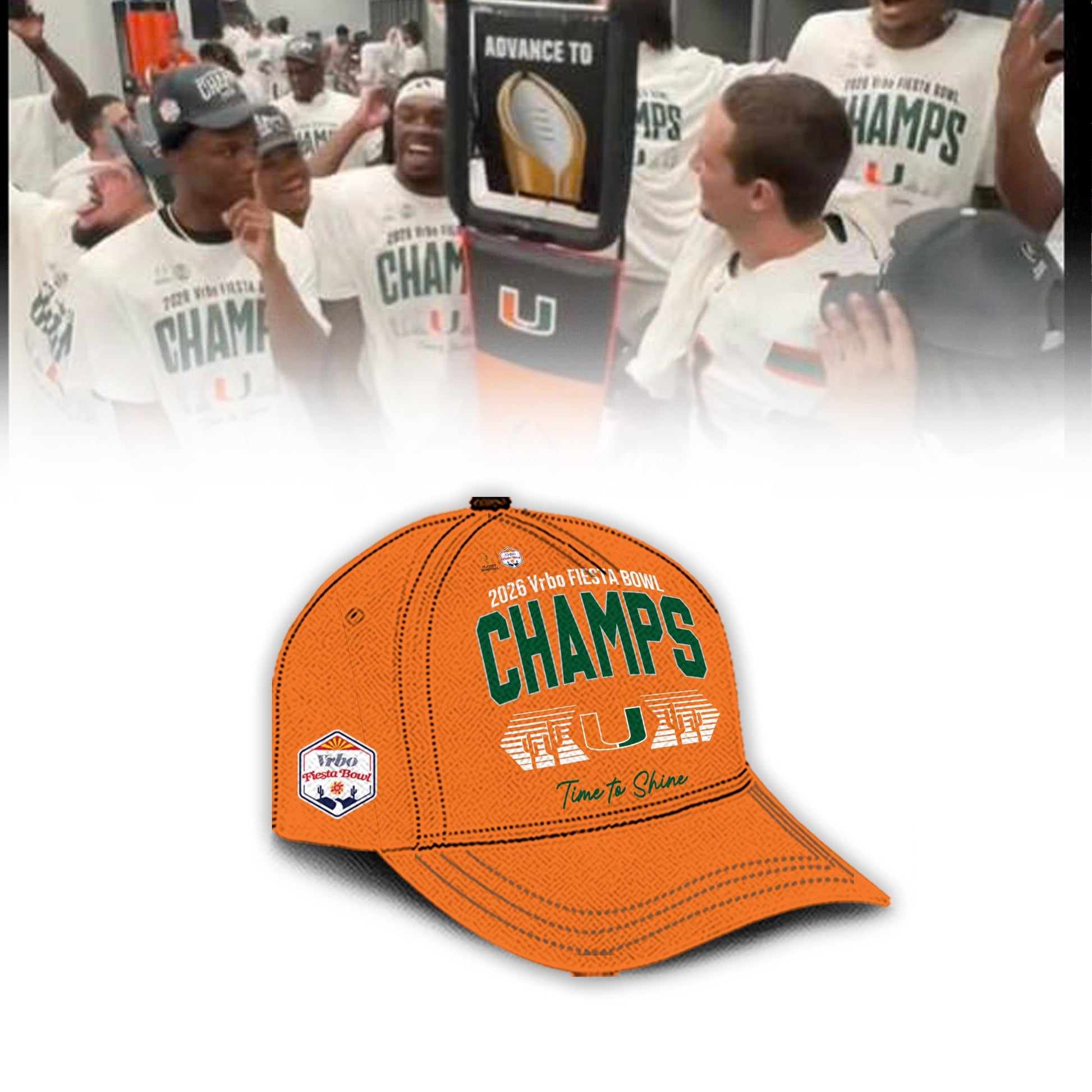 Miami Hurricanes College Football Playoff 2025 Fiesta Bowl Champions Combo T-Shirt
