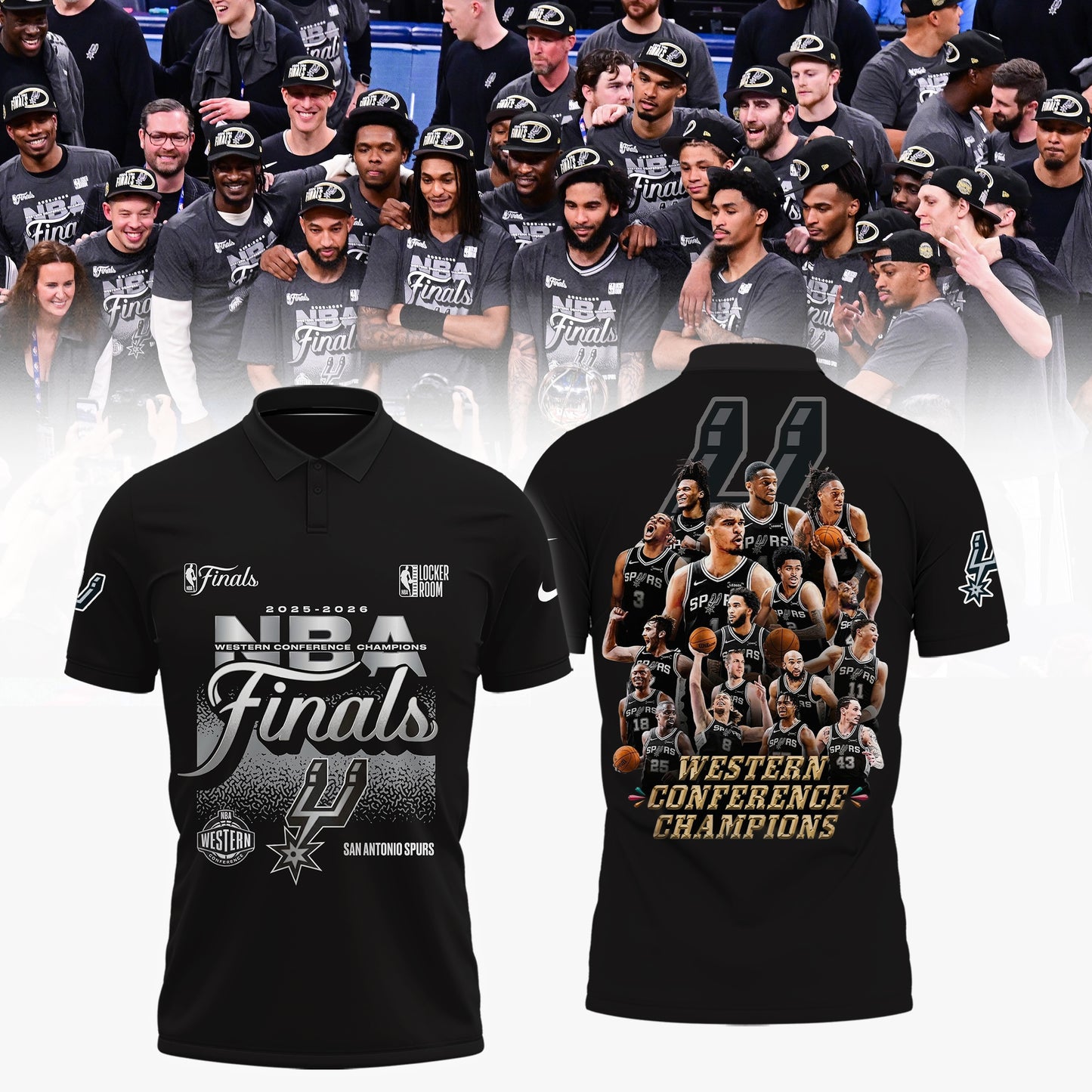 Limited Edition San Antonio Spurs Western Conference Champions Polo Shirt | JB57