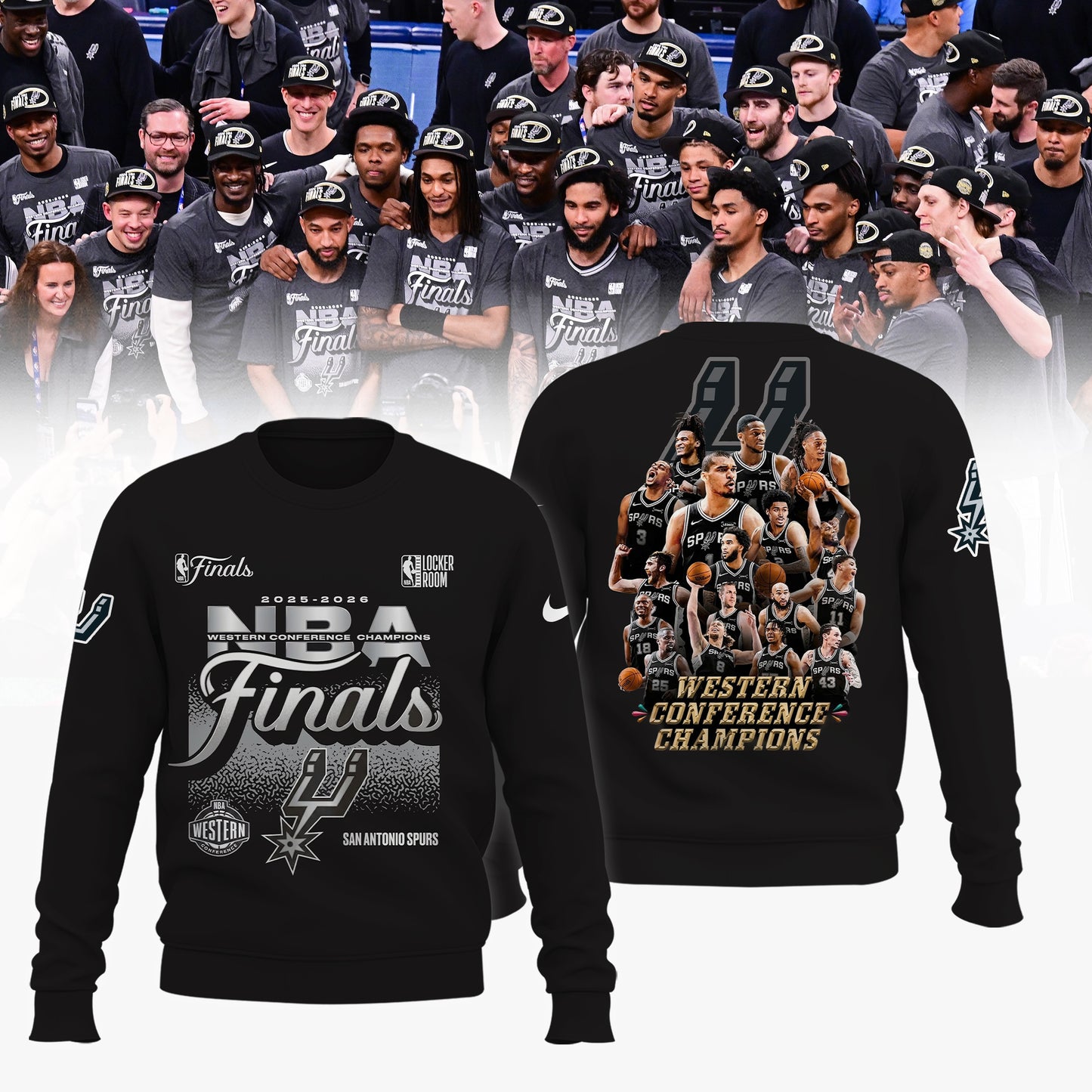 Limited Edition San Antonio Spurs Western Conference Champions Sweatshirt | JW97