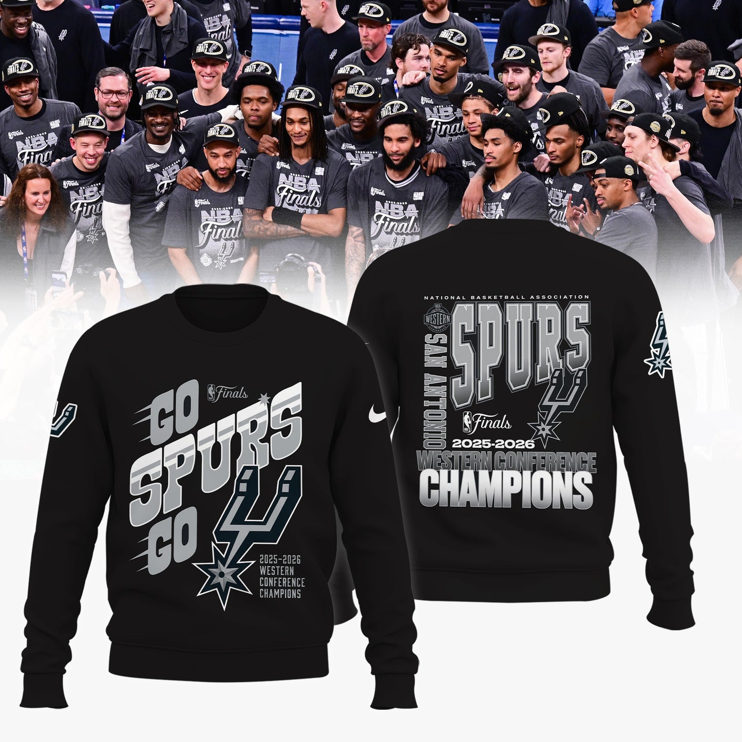 Limited Edition San Antonio Spurs Western Conference Champions Sweatshirt | Ie96