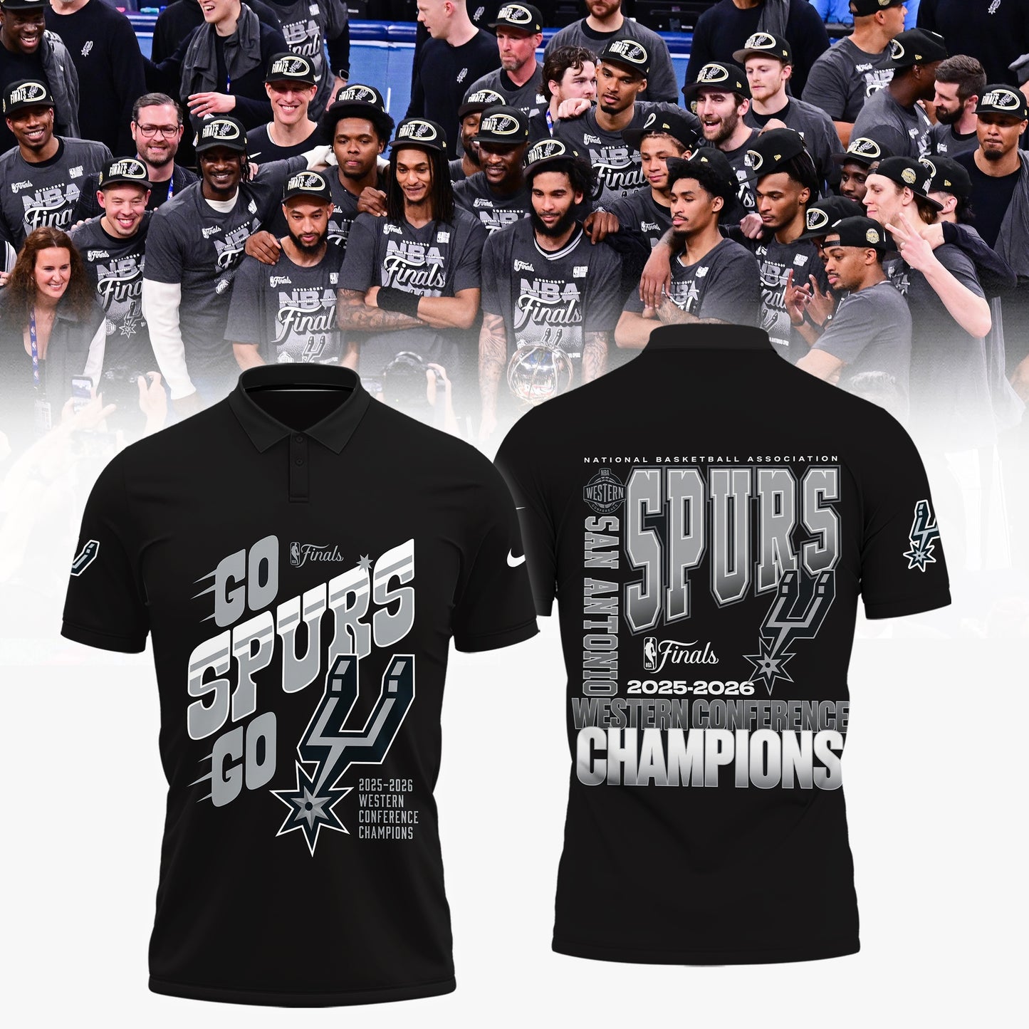 Limited Edition San Antonio Spurs Western Conference Champions Polo Shirt | If96