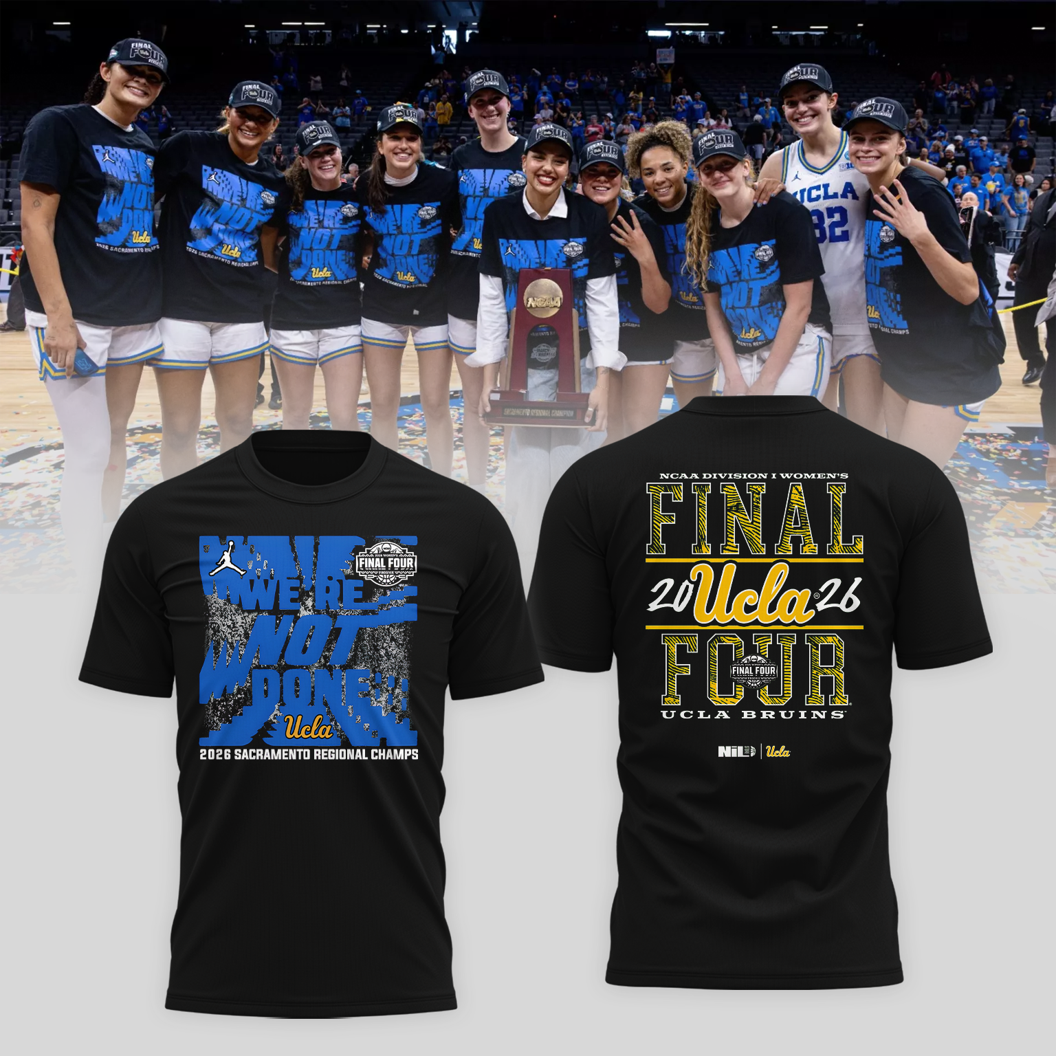 UCLA 2026 Women Basketball Five Four Champion T-Shirt Black Ver 07
