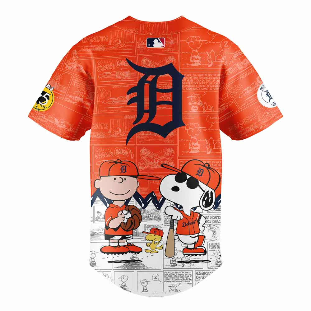 Detroit Tigers 75th Anniversary of Peanuts Baseball Jersey