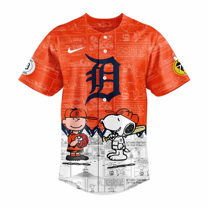 Detroit Tigers 75th Anniversary of Peanuts Baseball Jersey