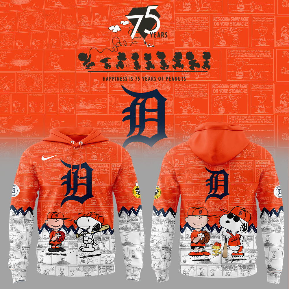 Detroit Tigers 75th Anniversary of Peanuts Hoodie