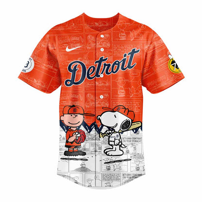 Detroit Tigers 75th Anniversary of Peanuts Baseball Jersey