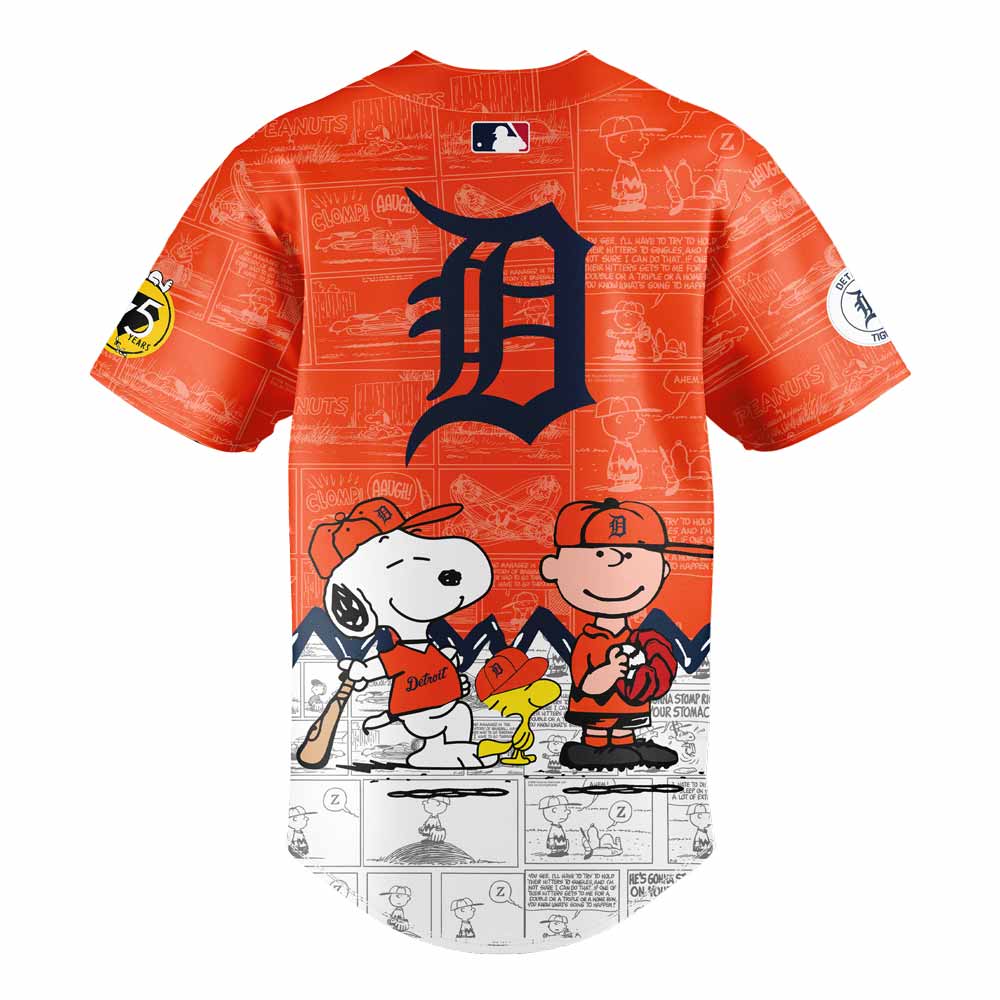 Detroit Tigers 75th Anniversary of Peanuts Baseball Jersey