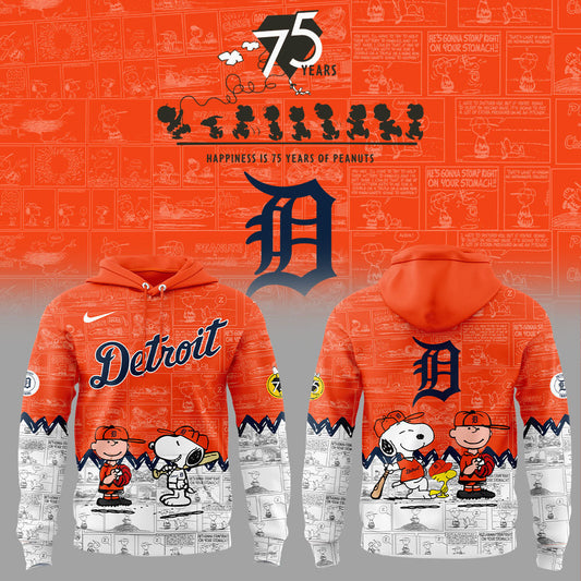 Detroit Tigers 75th Anniversary of Peanuts Hoodie