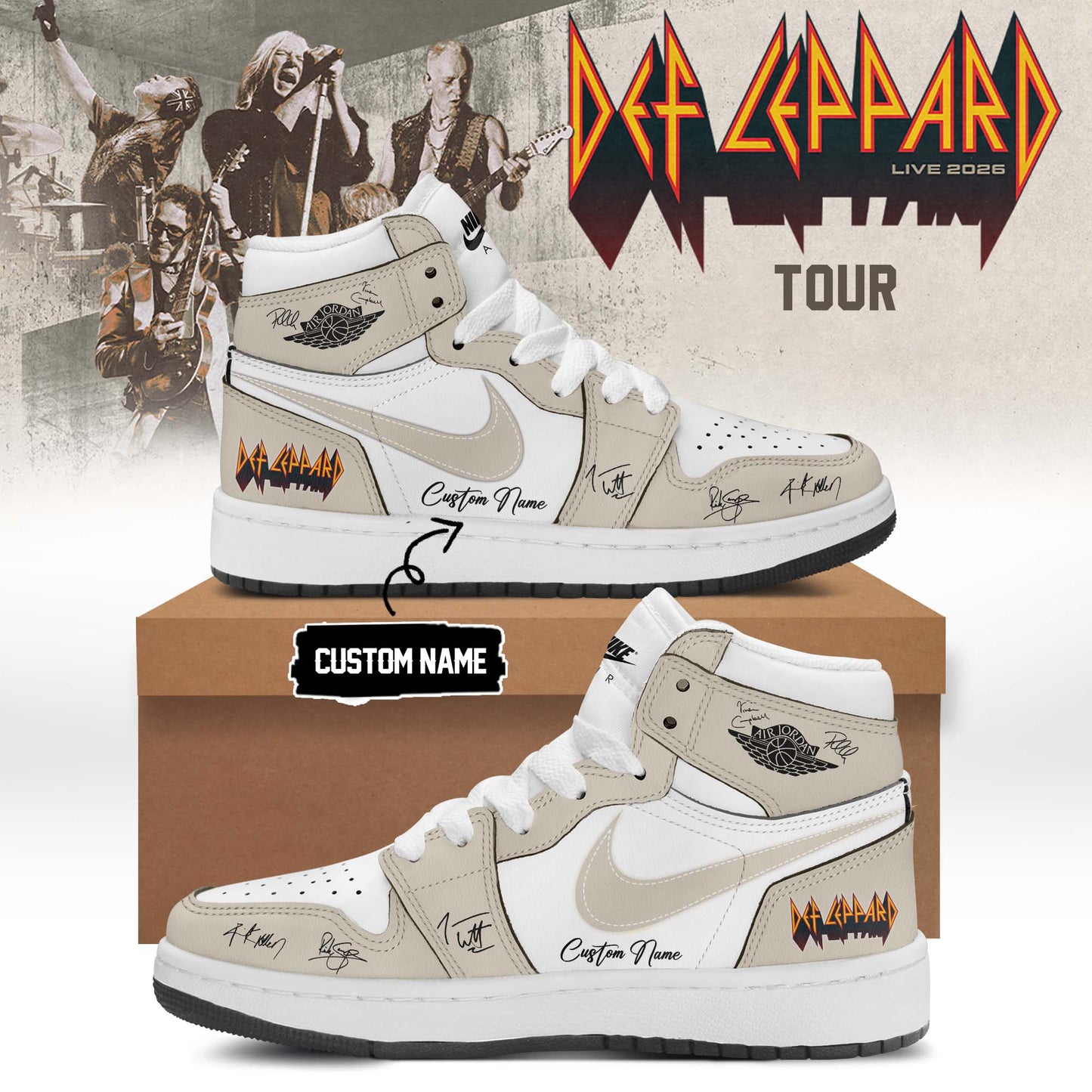 Def Leppard Live 2026 Limited Edition Signature Shoes 1 - Tour Merchandise
